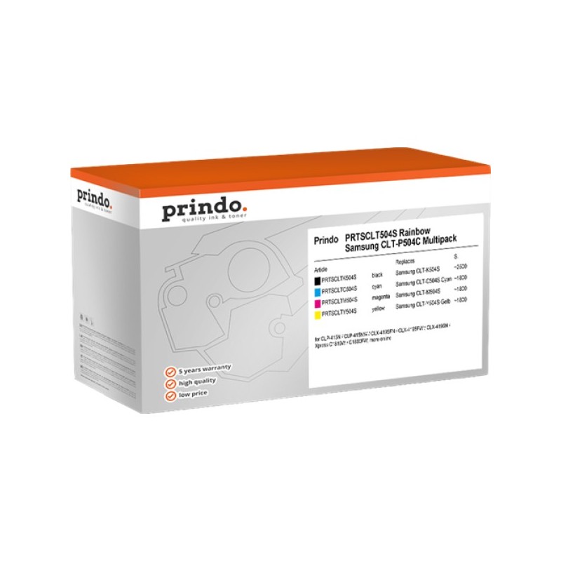 ORIGINAL Prindo Value Pack nero / ciano / magenta / giallo PRTSCLT504S Rainbow Classic ~7900 Seiten